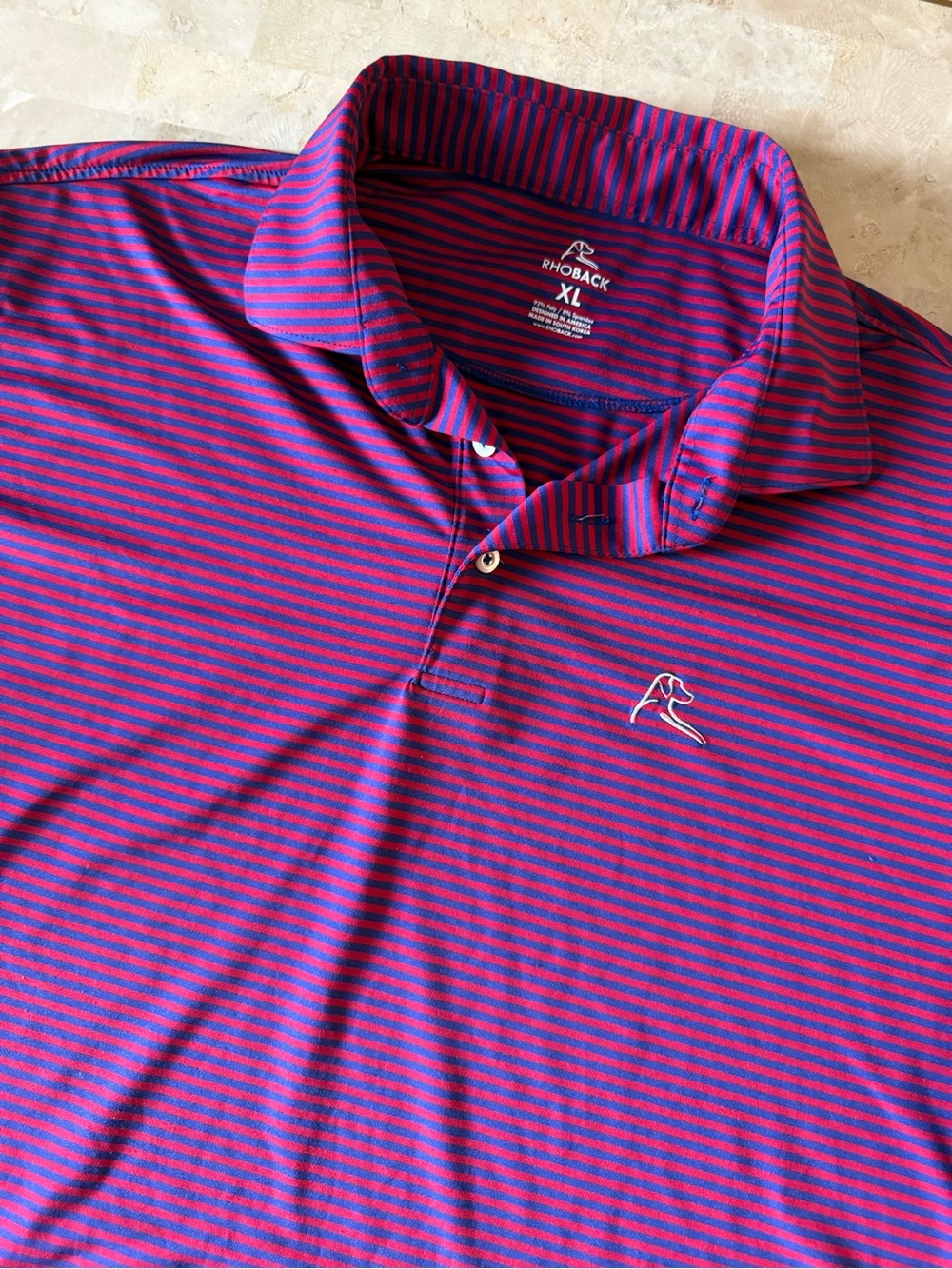 Rhoback The Birdie Stripe Men’s Short Sleeve Polo - Picture 4 of 11